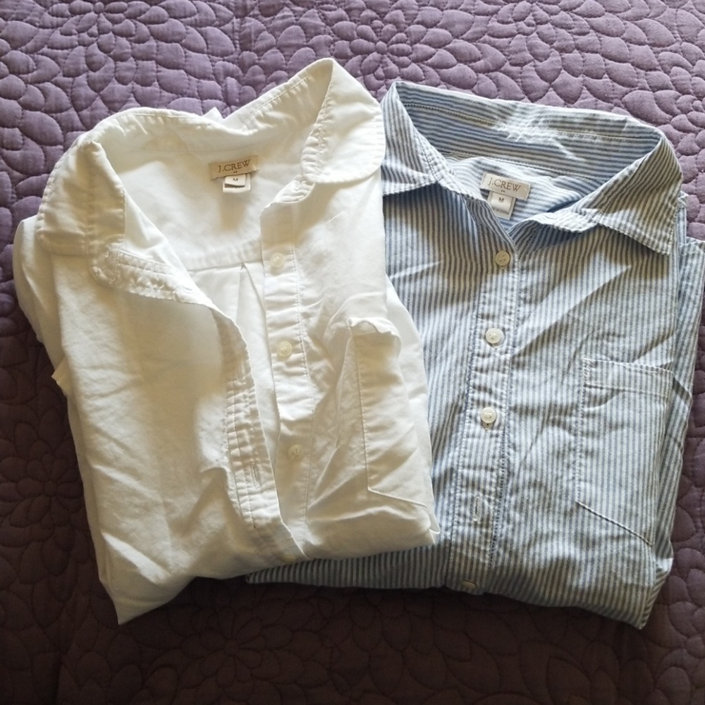 2  J. Crew Factory popover shirts